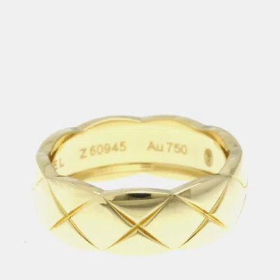 Pre-owned Chanel Coco Crush Ring Medium Size Yellow Gold 18k Fashion No Stone Band Ring Gold