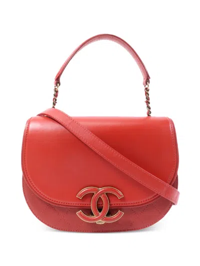 Pre-owned Chanel Coco Curve Shoulder Bag In Red