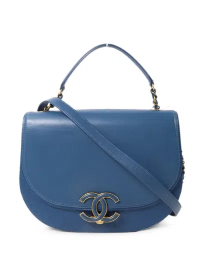Pre-owned Chanel Coco Curve Tote Bag In Blue