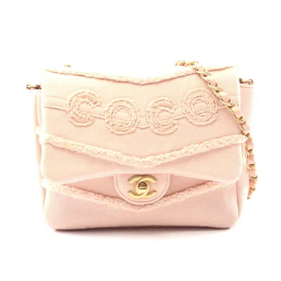 Pre-owned Chanel Coco Denim Shoulder Bag In Pink