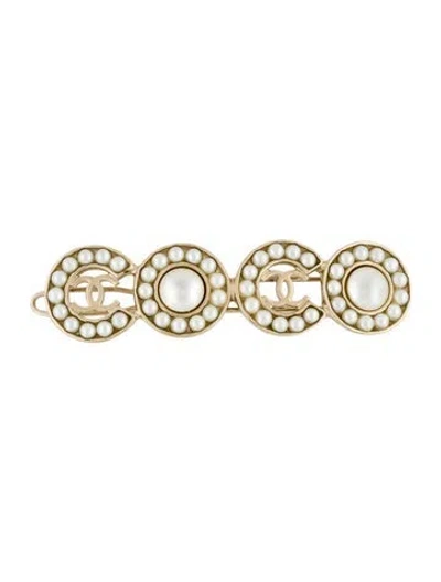 Pre-owned Chanel Coco Hair Clip In Gold