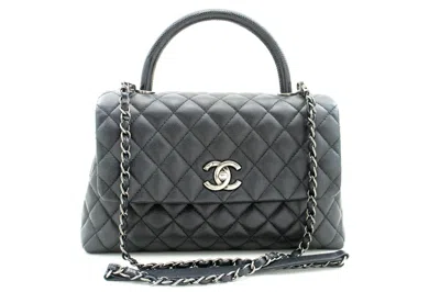Pre-owned Chanel Coco Handle Black Leather Shoulder Bag ()