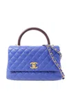 Chanel Coco Handle Quilted Tote Bag In Blue