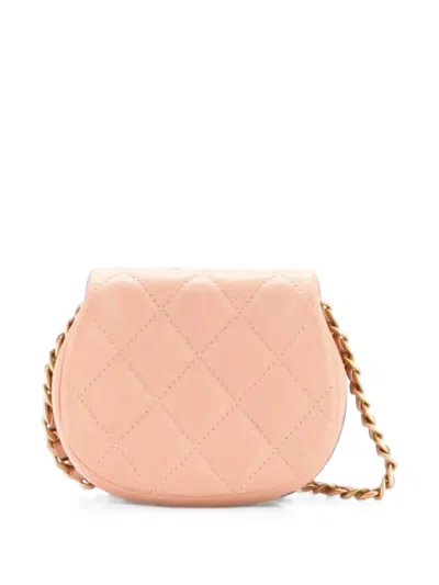 Pre-owned Chanel Coco Mail Clutch With Chain Quilted Calfskin Mini Crossbody Bag In 粉色
