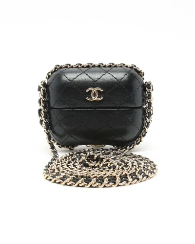 Chanel Coco Mark Airpods Pro Case Chain In Black