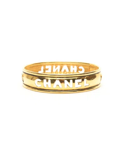 Pre-owned Chanel Coco Mark Bangle In Gold