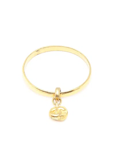 Pre-owned Chanel Coco Mark Bangle In Yellow