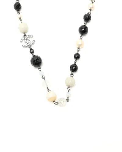 Chanel Coco Mark Beads Necklace In Multicolour