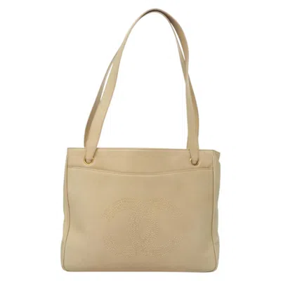 Pre-owned Chanel Coco Mark Beige Leather Shoulder Bag ()