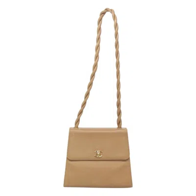 Pre-owned Chanel Coco Mark Beige Leather Shoulder Bag () In Sand