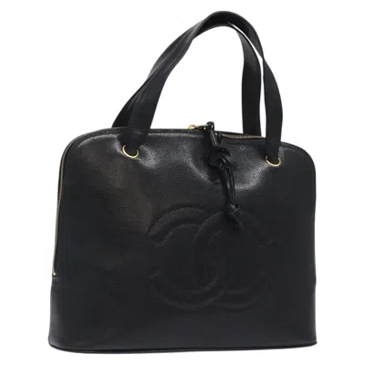 Pre-owned Chanel Coco Mark Black Cakfskin Black Calfskin Bag ()