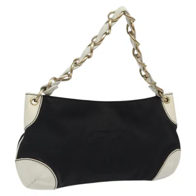 Pre-owned Chanel Coco Mark Black Canvas Shoulder Bag ()