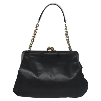 Pre-owned Chanel Coco Mark Black Leather Shoulder Bag ()