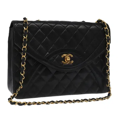 Pre-owned Chanel Coco Mark Black Leather Shoulder Bag ()