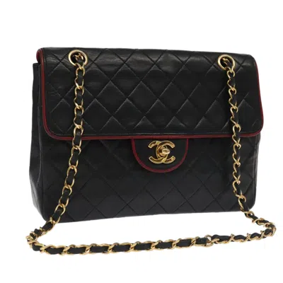 Pre-owned Chanel Coco Mark Black Leather Shoulder Bag ()