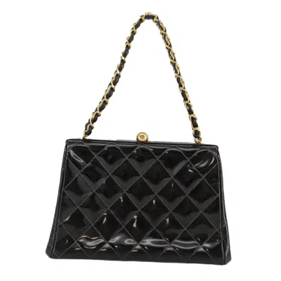 Pre-owned Chanel Coco Mark Black Patent Leather Shoulder Bag ()