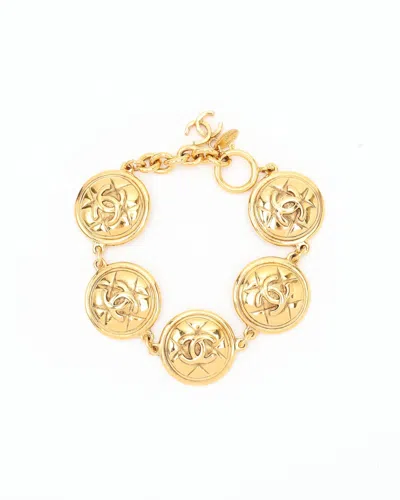 Pre-owned Chanel Coco Mark Bracelet In Gold
