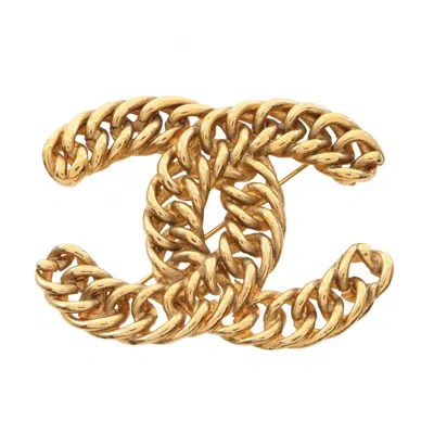 Pre-owned Chanel Coco Mark Brooch Accessory In Gold