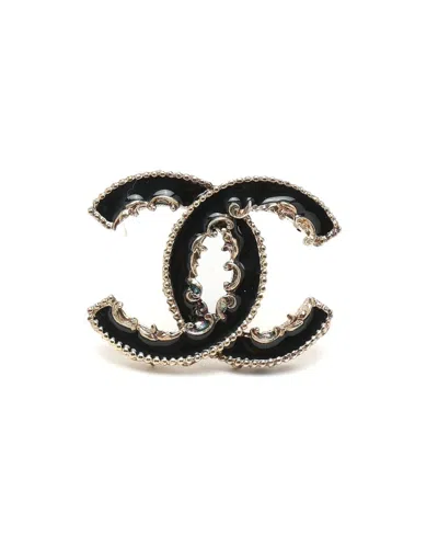 Chanel Coco Mark Brooch In Black