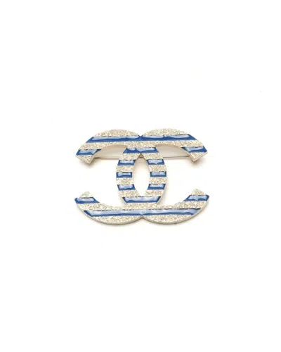 Chanel Coco Mark Brooch In Blue