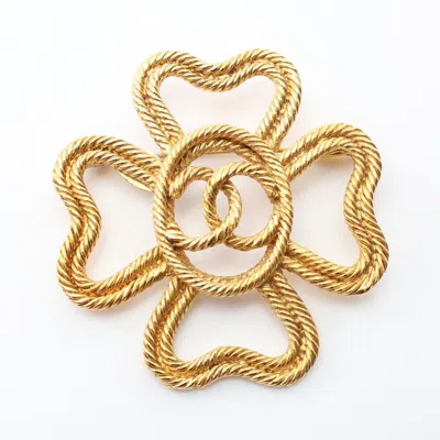 Pre-owned Chanel Coco Mark Brooch In Gold