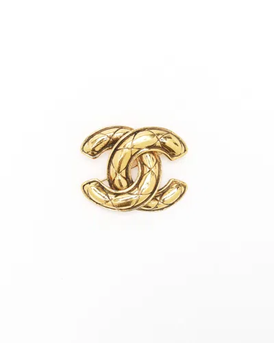 Pre-owned Chanel Coco Mark Brooch In Gold