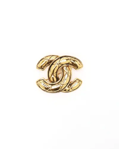 Pre-owned Chanel Coco Mark Brooch In Gold