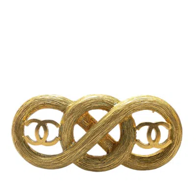 Pre-owned Chanel Coco Mark Brooch In Gold