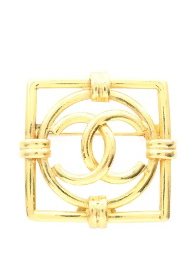 Pre-owned Chanel Coco-mark Brooch In Gold