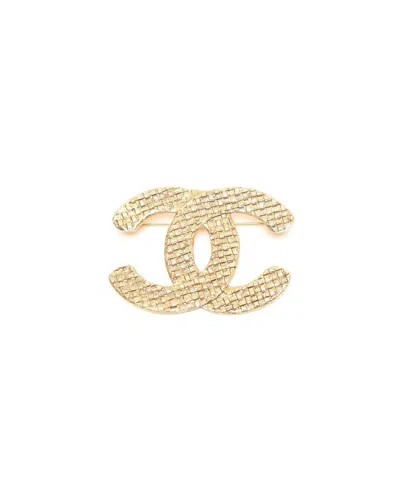 Pre-owned Chanel Coco Mark Brooch In Gold