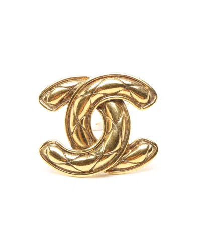 Pre-owned Chanel Coco Mark Brooch In Gold