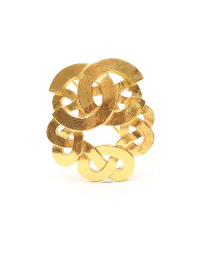 Pre-owned Chanel Coco Mark Brooch In Gold