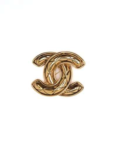 Pre-owned Chanel Coco Mark Brooch In Gold