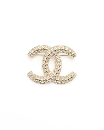Pre-owned Chanel Coco Mark Brooch In Gold