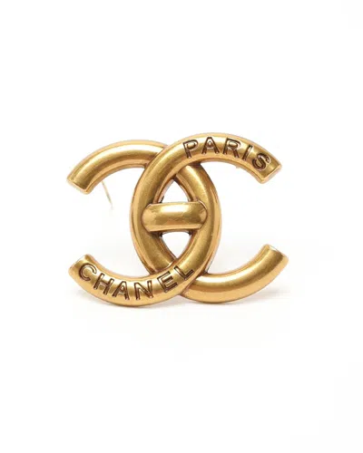 Chanel Coco Mark Brooch In Gold