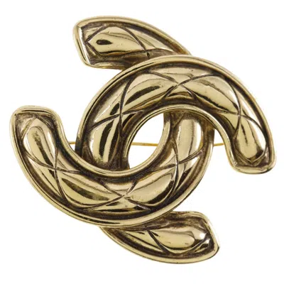 Pre-owned Chanel Coco Mark Brooch Gold Plated