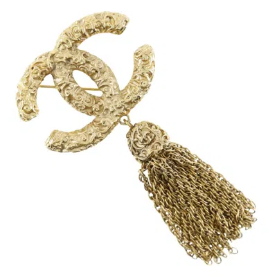 Pre-owned Chanel Coco Mark Brooch Gold Plated 93a