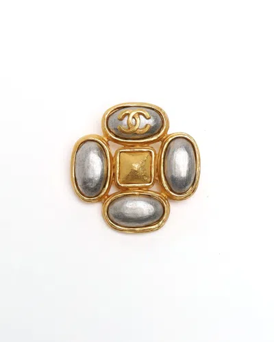 Pre-owned Chanel Coco Mark Brooch In Multi