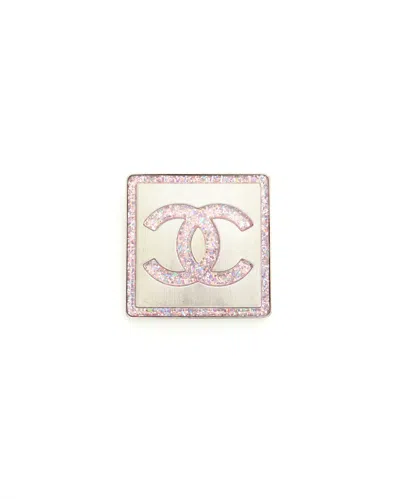 Pre-owned Chanel Coco Mark Brooch In Pink