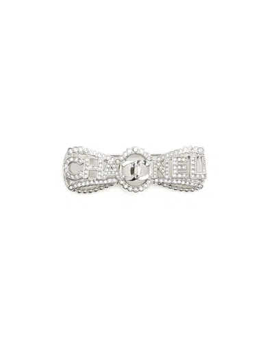 Pre-owned Chanel Coco Mark Brooch In Silver