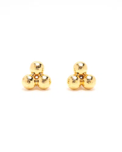 Pre-owned Chanel Coco Mark Bubble Clip-on Earrings In Gold