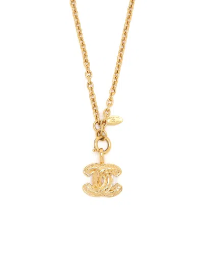Pre-owned Chanel Coco Mark Camellia Chain Belt In Gold