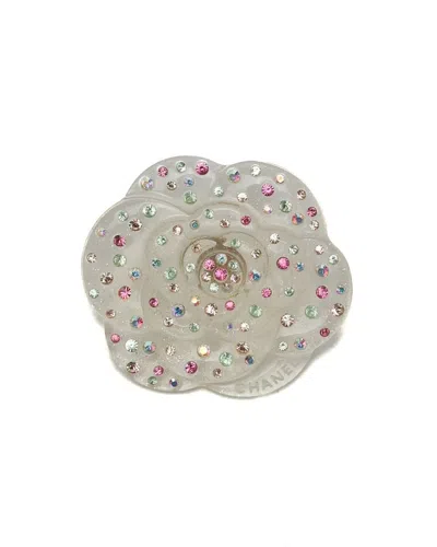 Chanel Coco Mark Camellia Resin Pinbrooch In Multicolour