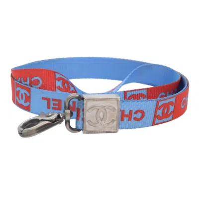 Pre-owned Chanel Coco Mark Canvas Necklace Jewelry () In Blue