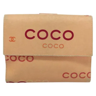 Pre-owned Chanel Coco Mark Canvas Wallet () In Pink