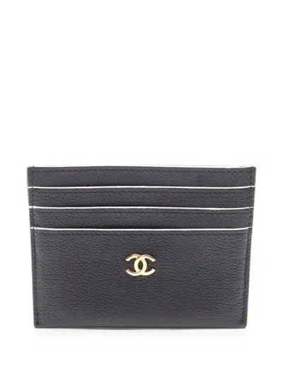 Pre-owned Chanel Coco Mark Card Case In Black