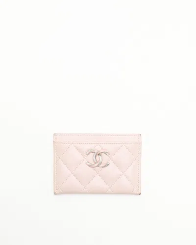 Pre-owned Chanel Coco Mark Card Holder In Pink