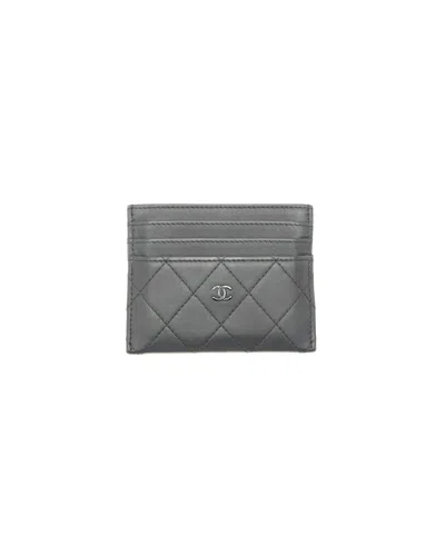 Pre-owned Chanel Coco Mark Card Holder In Black