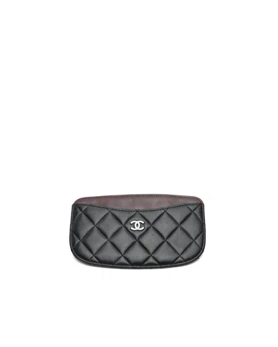 Pre-owned Chanel Coco Mark Card Holder In Black