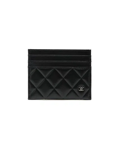 Pre-owned Chanel Coco Mark Card Holder In Black